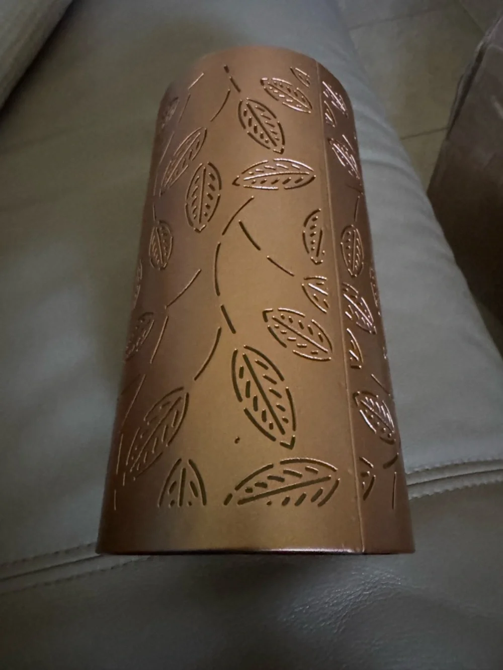 Prosper Scentsy Shade only Copper cut out leaf design.   Pre-used mint.